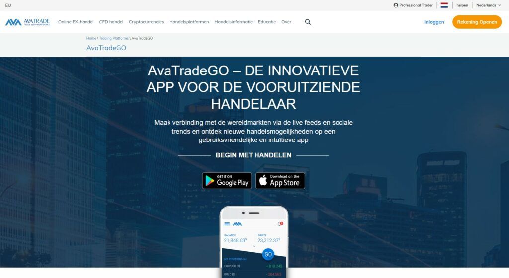 AvaTradeGO is de mobiele app van AvaTrade om onderweg te handelen