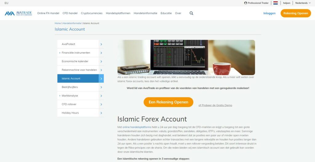 AvaTrade islamitische rekening voor moslimhandelaren