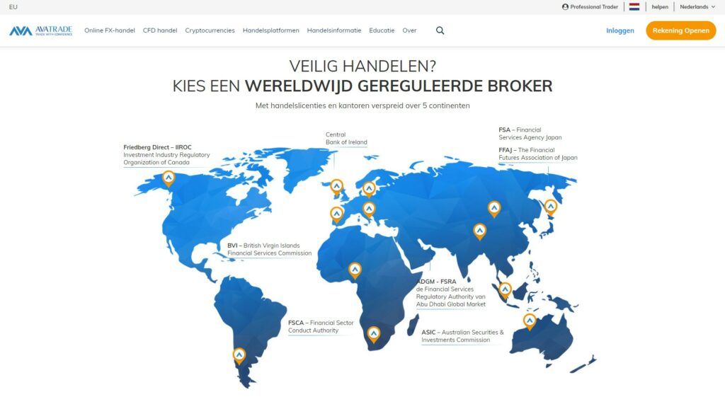 AvaTrade is een wereldwijd gereguleerde effectenmakelaar