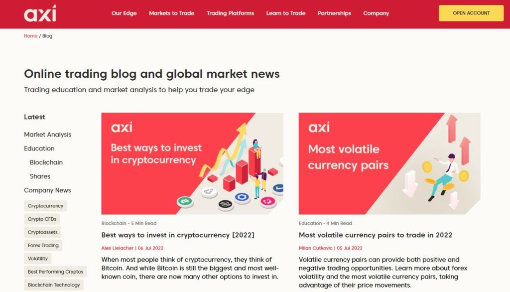 Blijf op de hoogte van het laatste marktnieuws met Axi