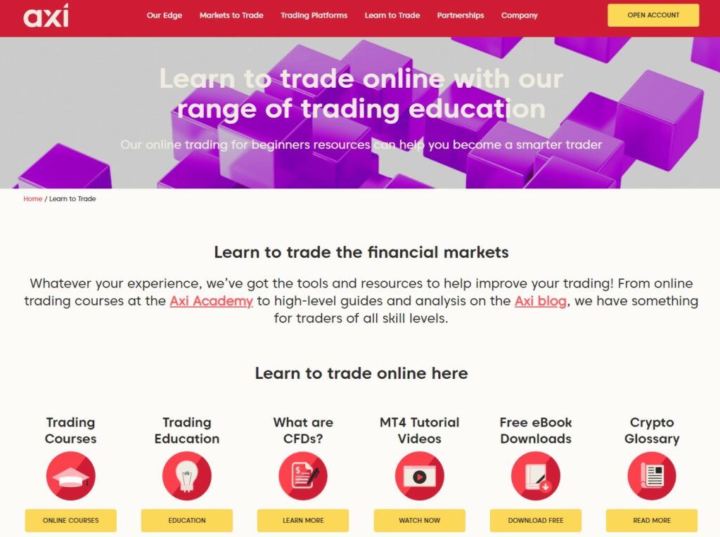 Leer handelen op de financiële markten met Axi