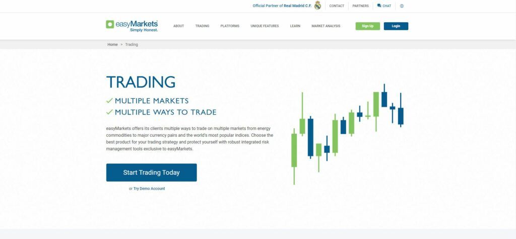 easymarkets handelspagina