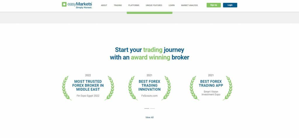 de awards gewonnen door easymarkets