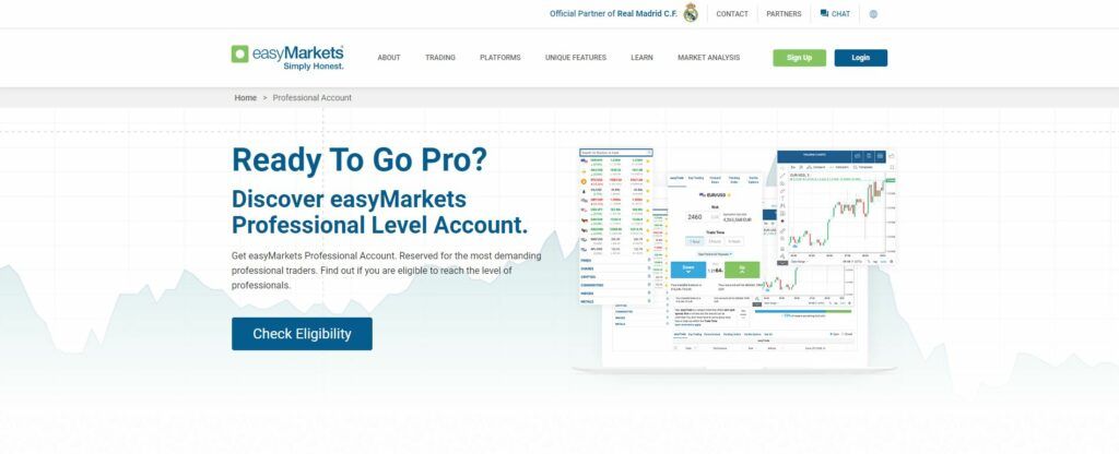 de pro account van easymarkets