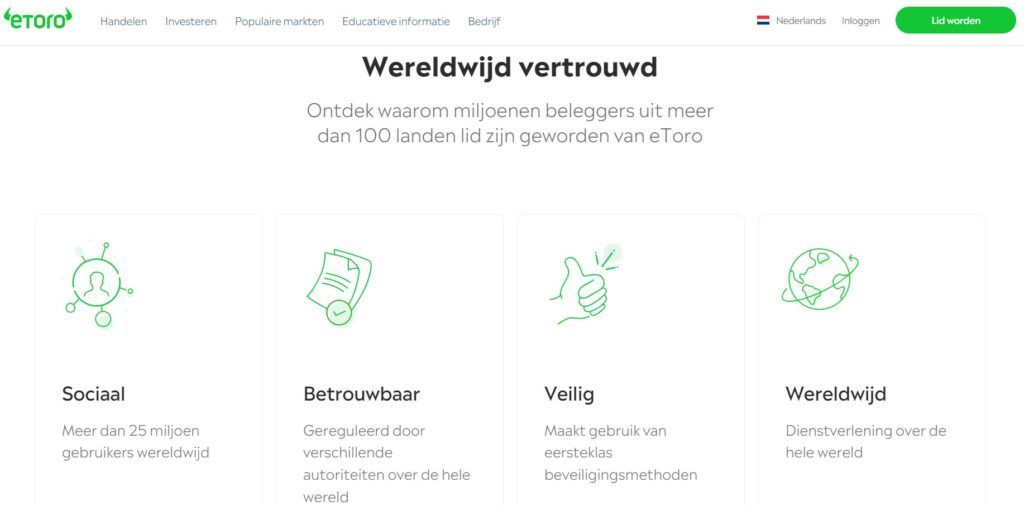 eToro is een wereldwijd vertrouwde forex effectenmakelaar