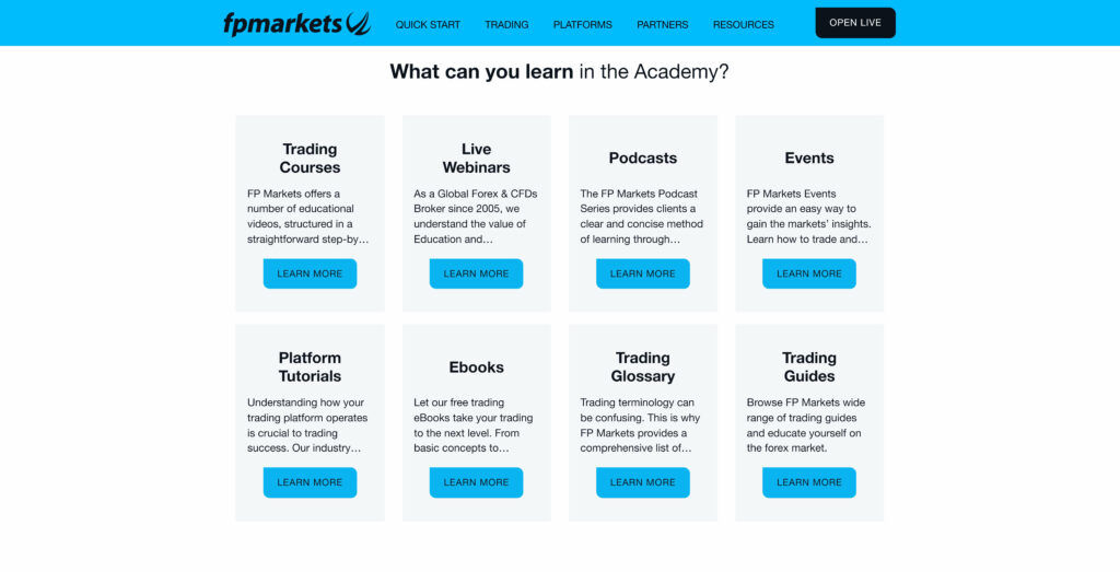 fp markets academie
