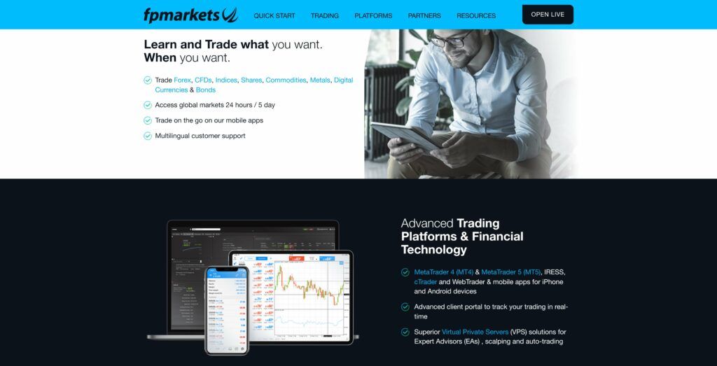 de handelskenmerken van fp markets