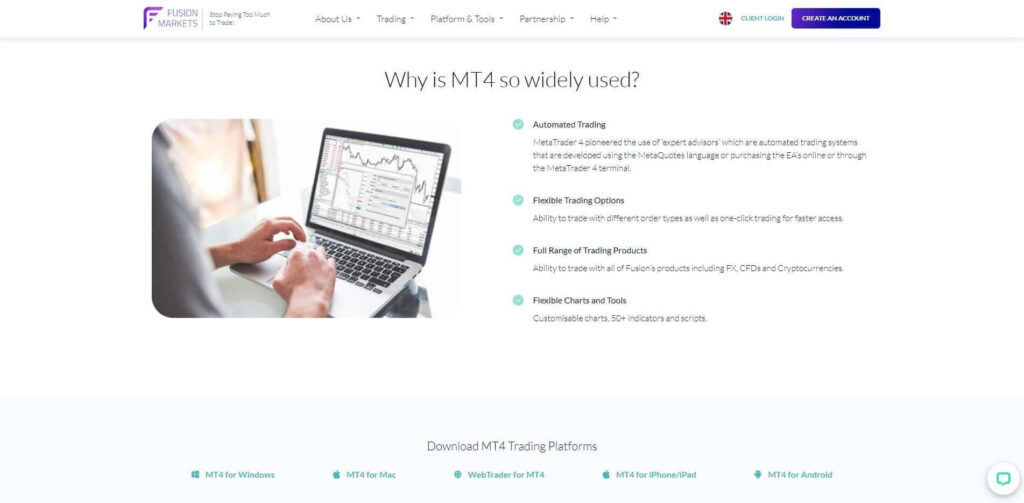 het mt4 platform van fusion markets