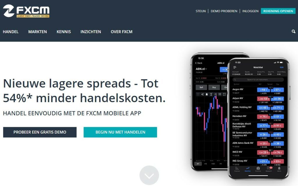 FXCM homepage