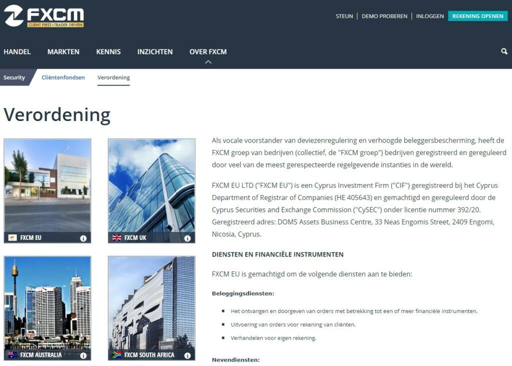 FXCM regelgeving over de hele wereld