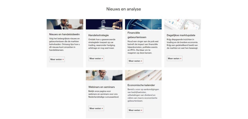 nieuws en analyse pagina van ig markets