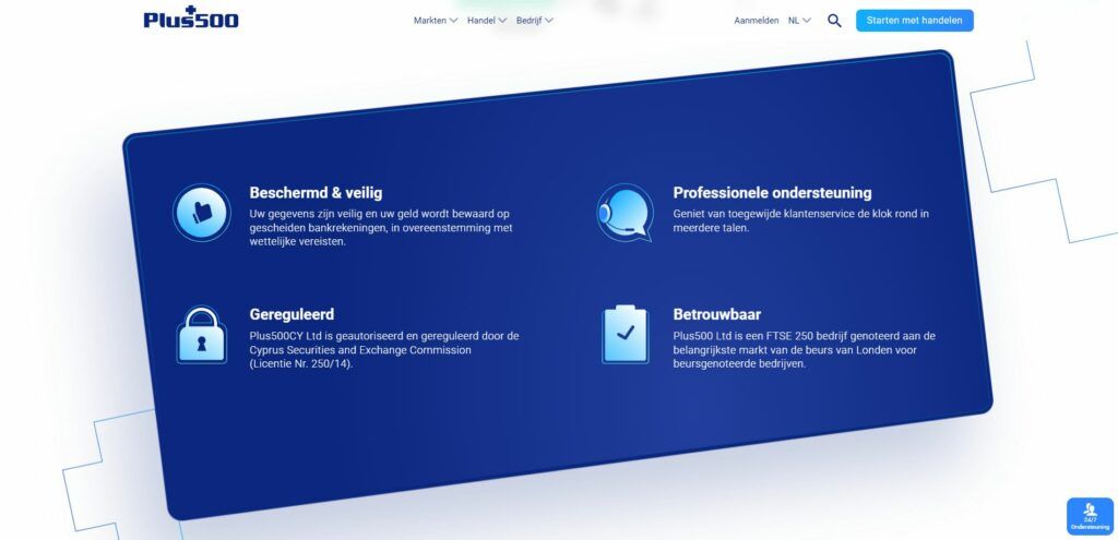 de door plus500 geboden zekerheid