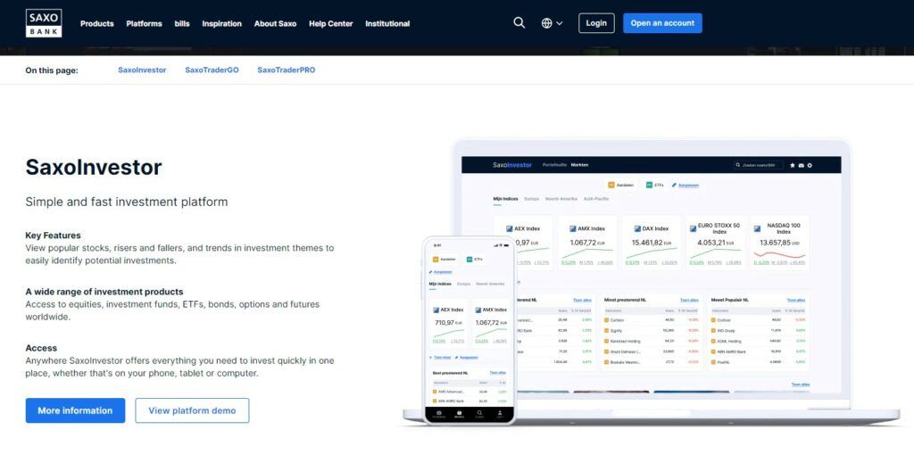 Saxo Bank trading platform SaxoInvestor
