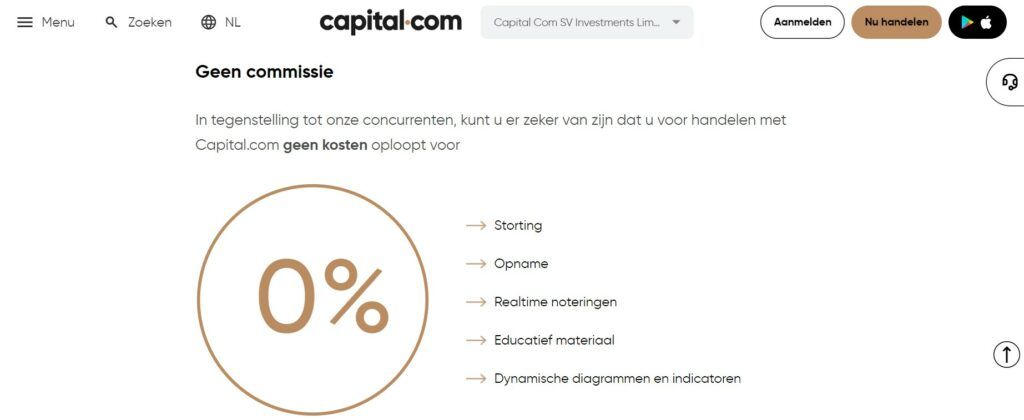Handelen zonder commissies met Capital.com