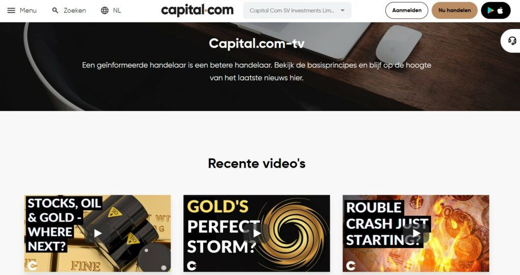 Capital.com TV om op de hoogte te blijven van de markten