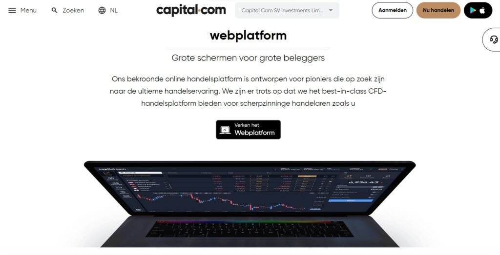 Handelsplatforms op het web met Capital.com