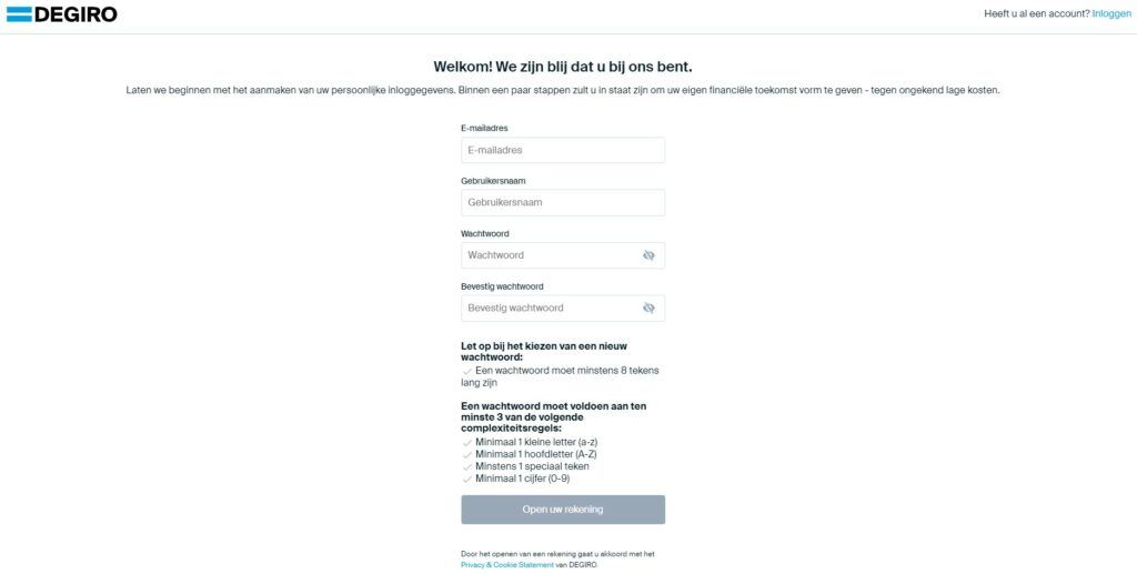 Open een effectenrekening bij DEGIRO