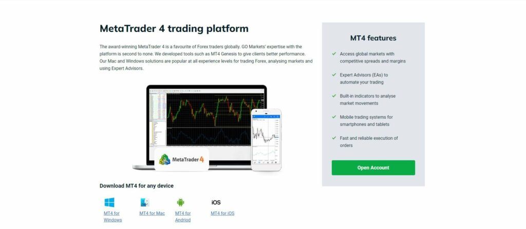 het mt4 platform van go markets