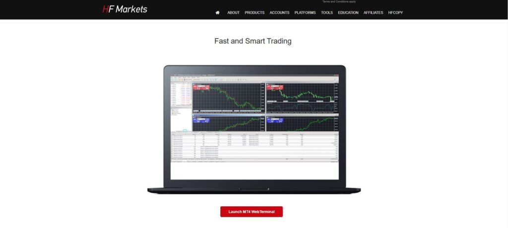 de mt4 webhandelaar pagina van hf markets
