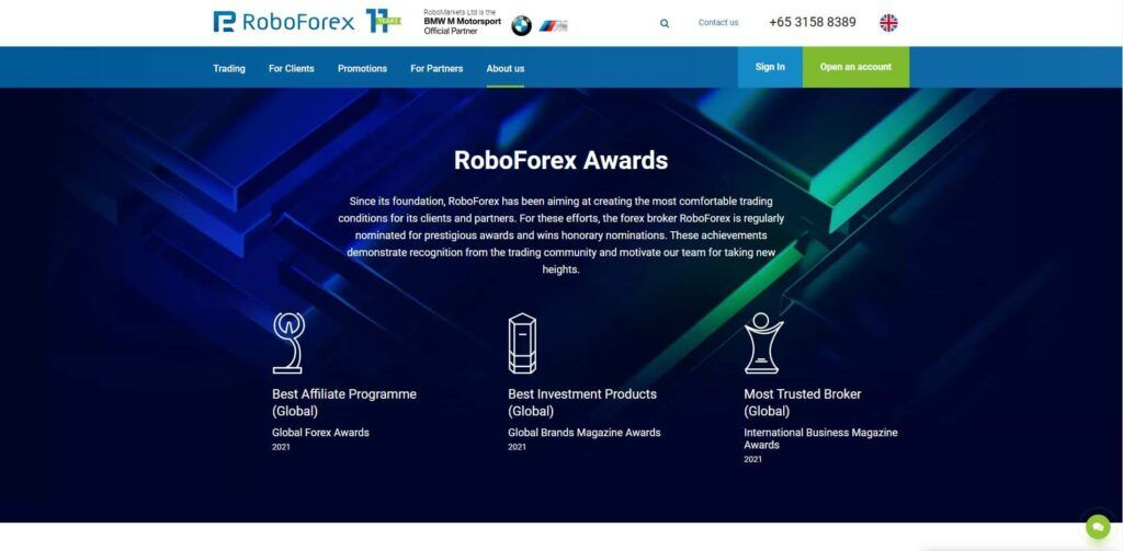 de prijzen van roboforex