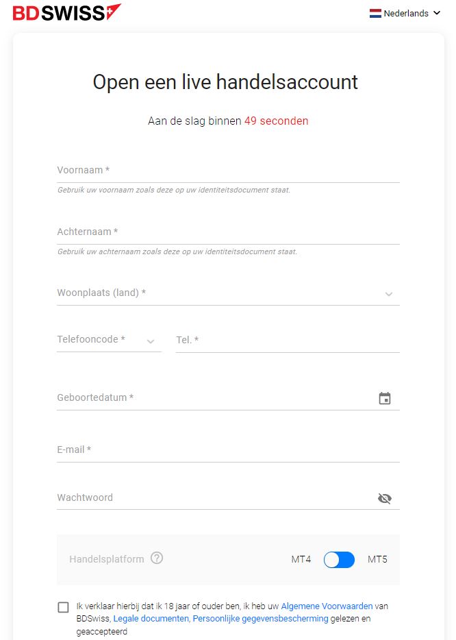 bdswiss demo account registratie