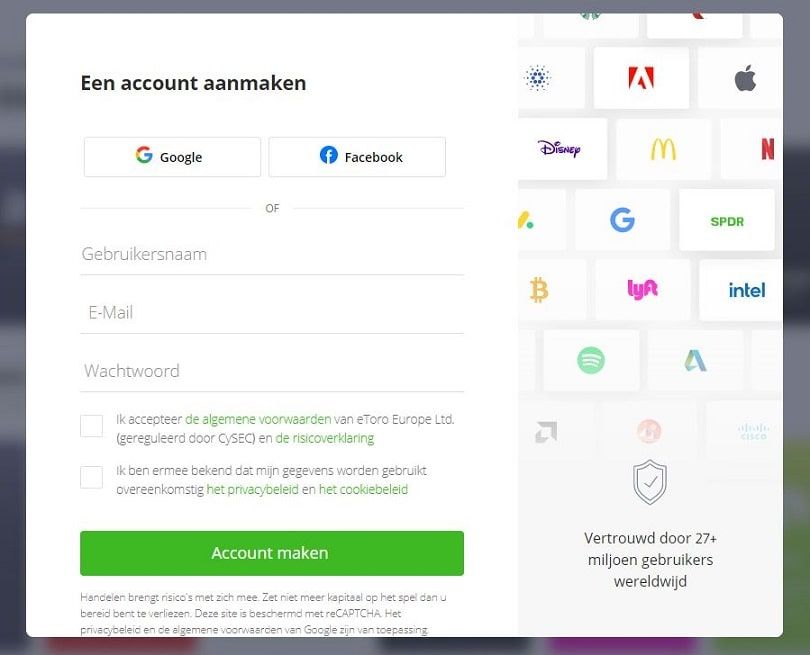 etoro demorekening registratie