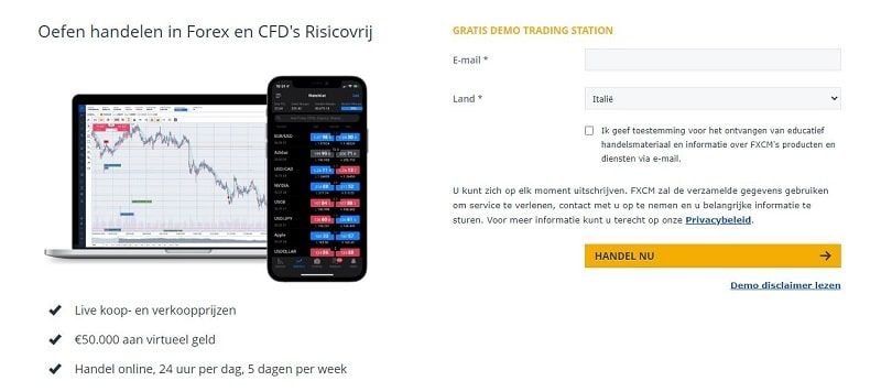 fxcm demo registratieformulier