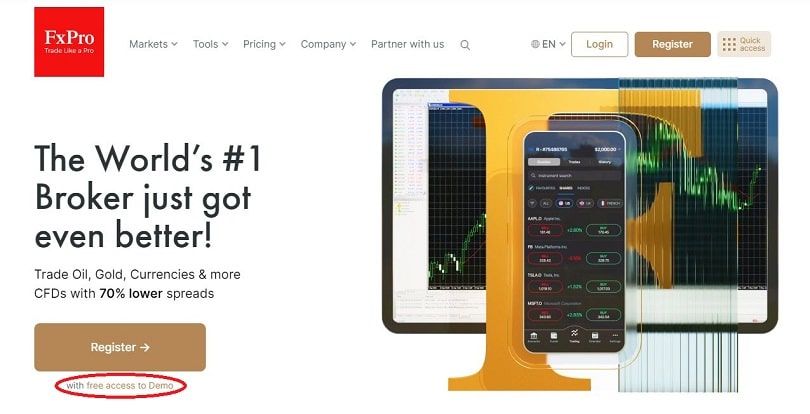 fxpro gratis toegang demo