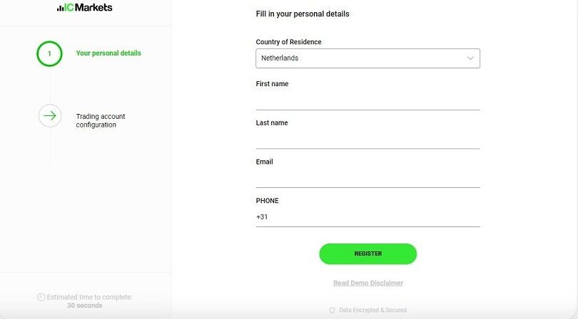 ic markets demo registratieformulier